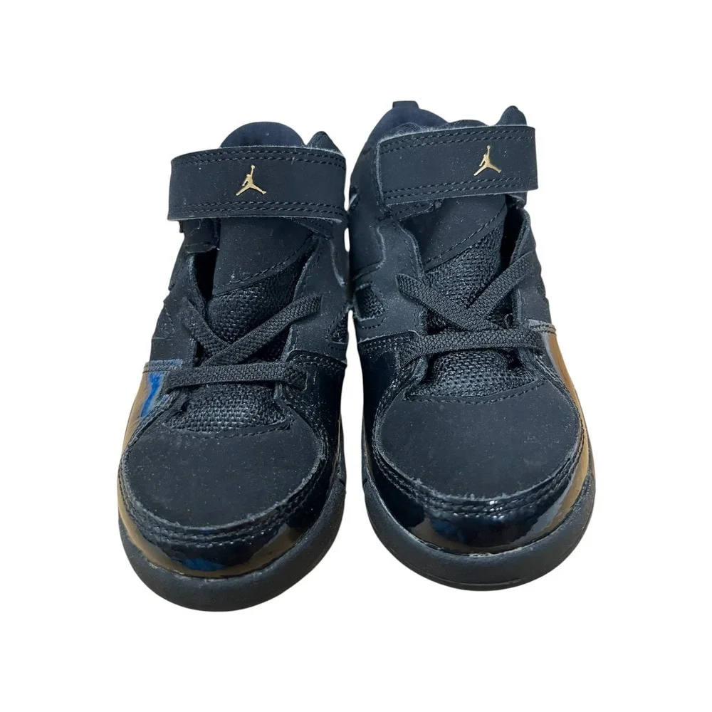 Jordan Black Metallic Gold Toddler Sneakers 555330-031 - Size 9C